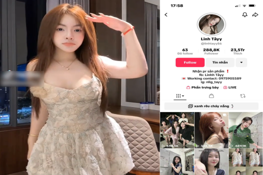 Phát tán video nóng Linh Tây tiktoker dáng đẹp